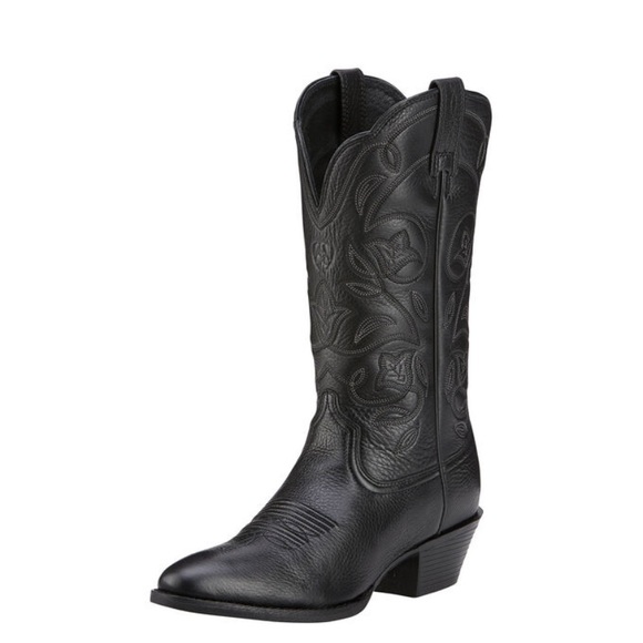 Ariat Shoes - Ariat Heritage R Toe Black Cowboy Western Boots 8
